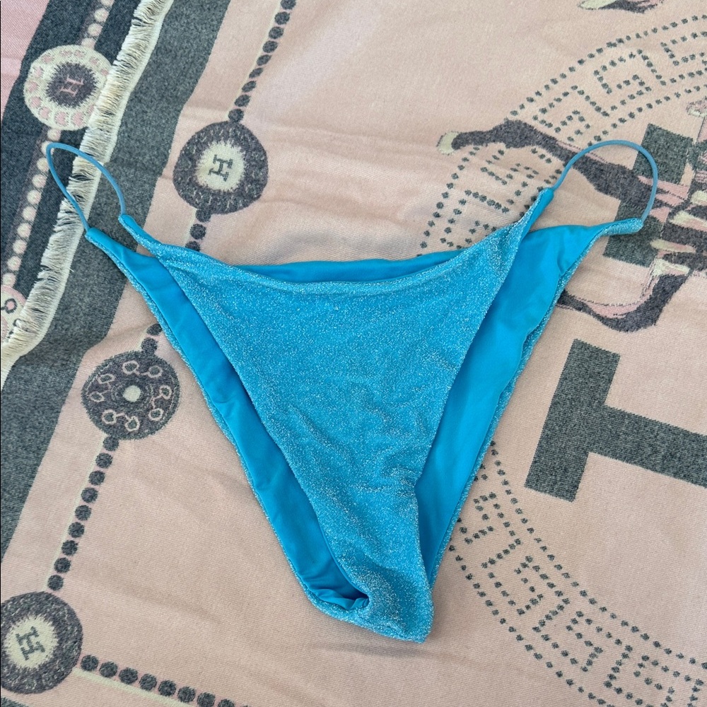 Blue Metallic Bikini Bottom - Women's Swimwear
